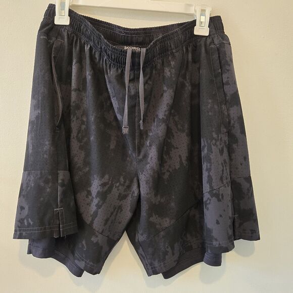Skora Qwick Dry Lined Shorts Mens Black Large Inseam 7" - Picture 1 of 16